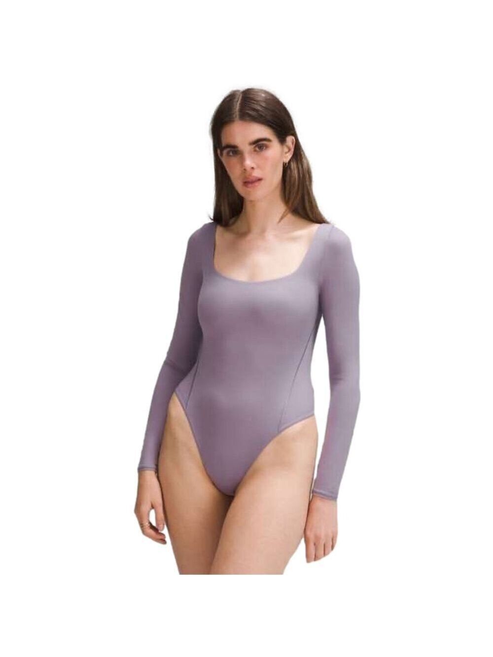 Lululemon Nulu Square Neck Long Sleeve Bodysuit Purple XS